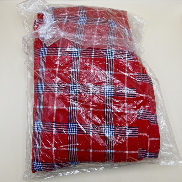 Authentic Masai Shuka Blanket Shawl red checked pattern 60x80 - Picture 2 of 2